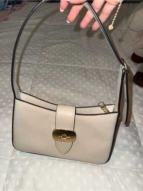 Coach Cream Shoulder Bag with Gold Hardware